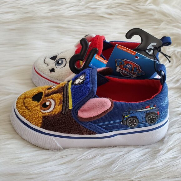 Paw Patrol Characters Toddler Kids Fleece Slip-On Sneakers SZ 6 - Picture 5 of 11